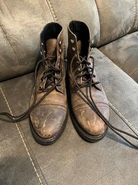 Thursday Boots - Women’s Distressed Brown Leather Lace-Up Boots
